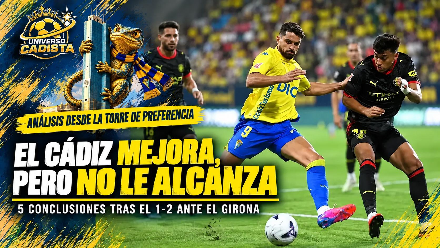 El Lagarto, desde la Torre de Preferencia, analiza el 1-2 ante el Girona: el Cádiz mejora pero no le alcanza