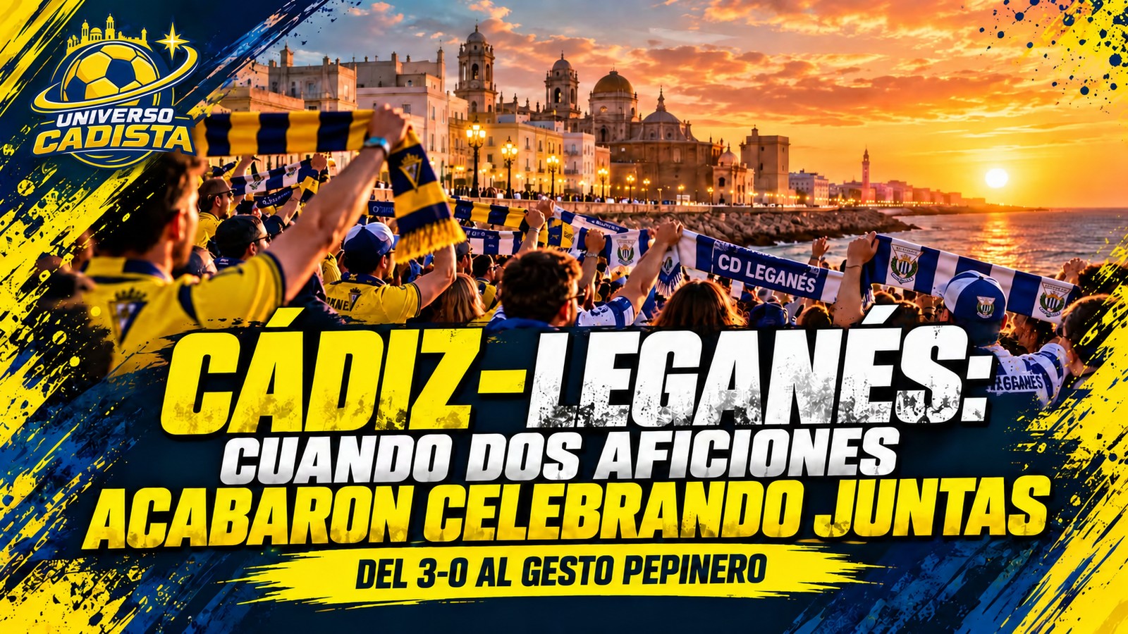 Aficionados de Cádiz y Leganés unidos antes de un nuevo enfrentamiento