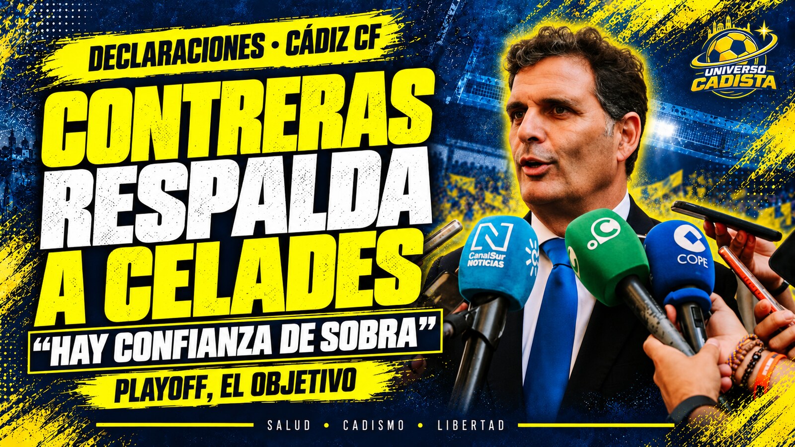 Rafael Contreras atiende a los medios en Cádiz tras la visita institucional del club
