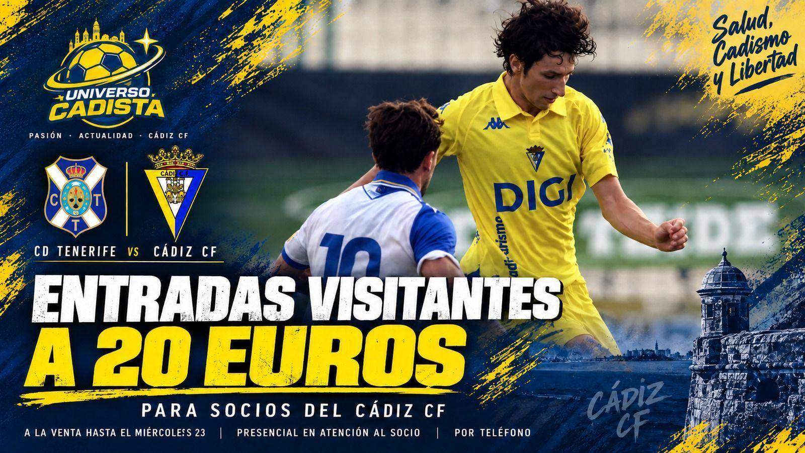 Información de entradas para el Tenerife-Cádiz