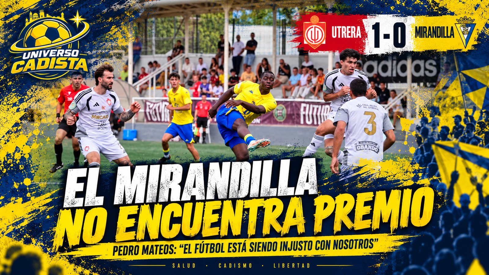 Acción del Utrera 1-0 Cádiz Mirandilla con el marcador final
