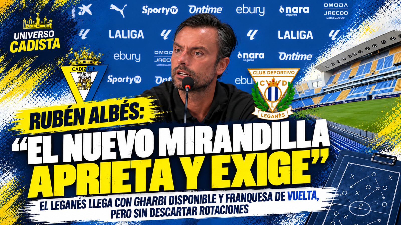 Rubén Albés durante la rueda de prensa previa al Cádiz-Leganés
