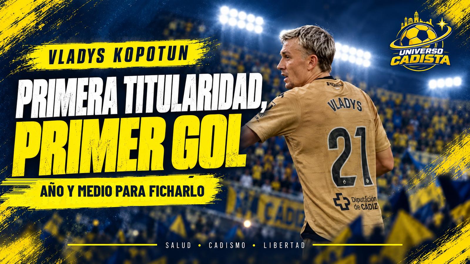 Montaje con Vladys Kopotun de espaldas con el dorsal 21: primera titularidad y primer gol, y año y medio de gestiones hasta ficharlo